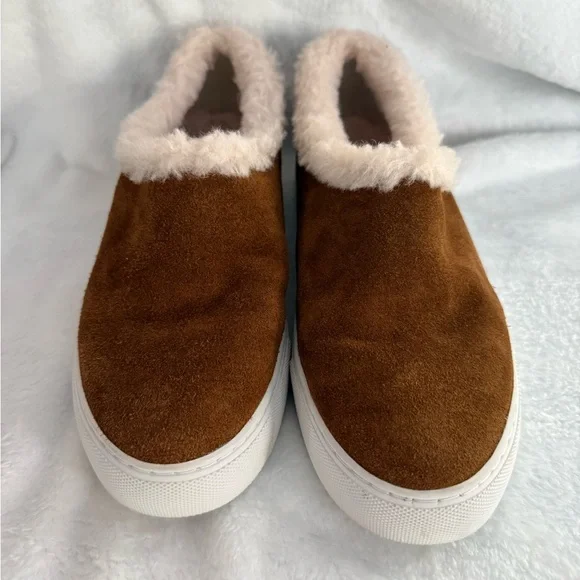 Tory Burch Miller Suede Festival Brown Wool Lined Shoes 6.5 Women’s EUC - Picture 2 of 10